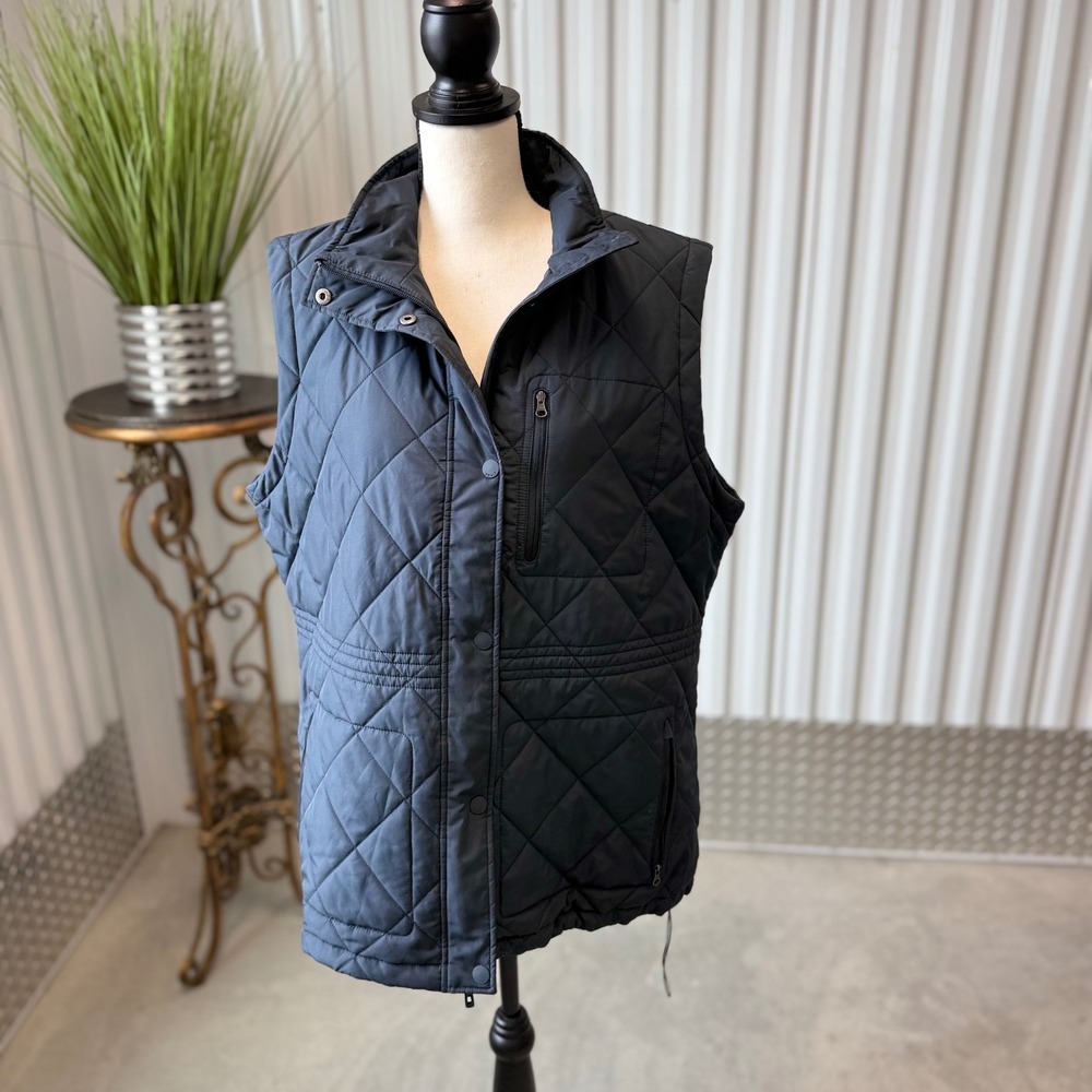 Orvis Quilted Vest Mens XL Navy Blue Excellent Insulated Diamond Puffer 3GG5